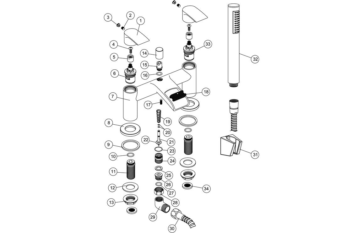 Reims Bath/Shower Mixer - Chrome