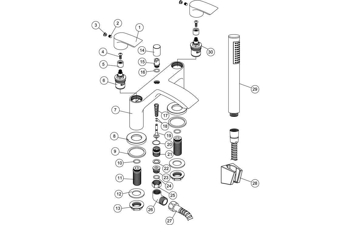 Oroni Bath/Shower Mixer - Chrome
