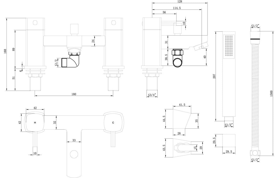 Ellington Bath/Shower Mixer - Chrome