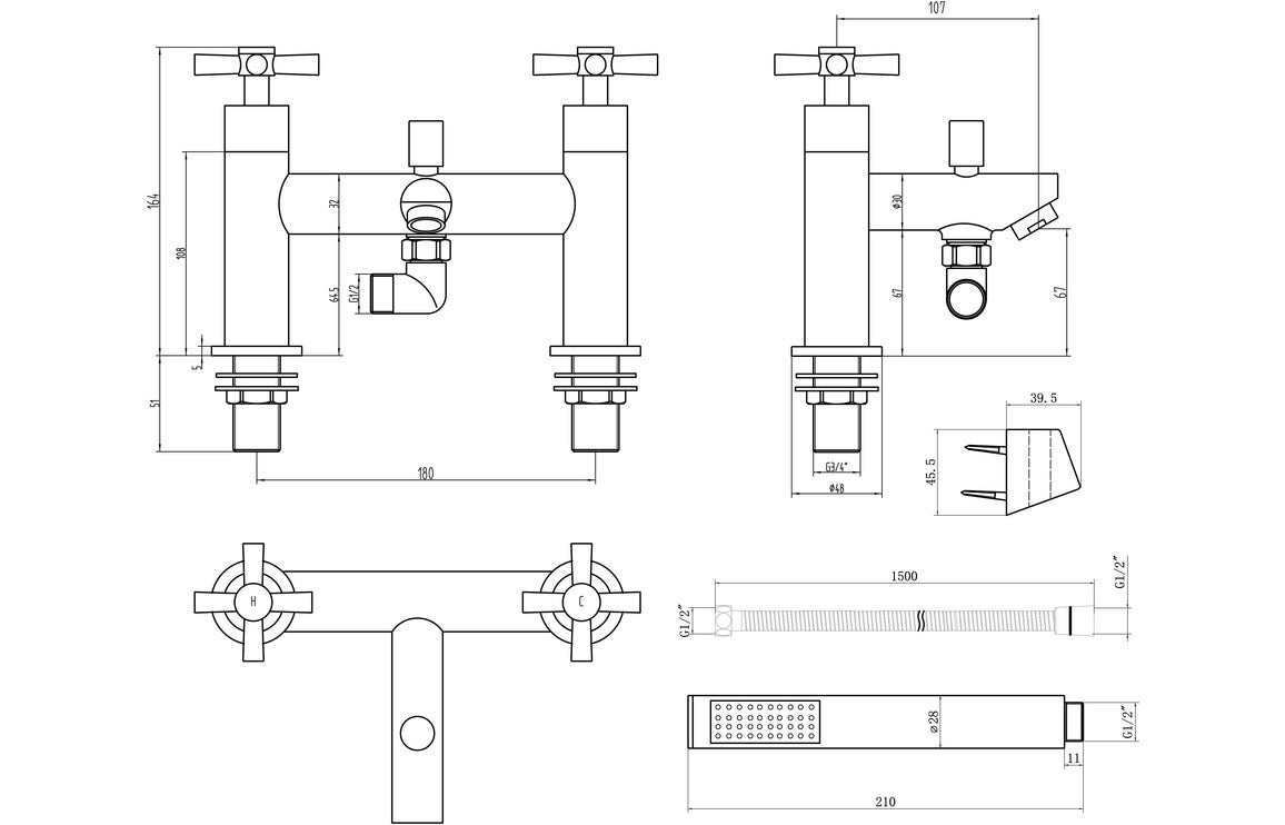 Haka Bath/Shower Mixer - Chrome