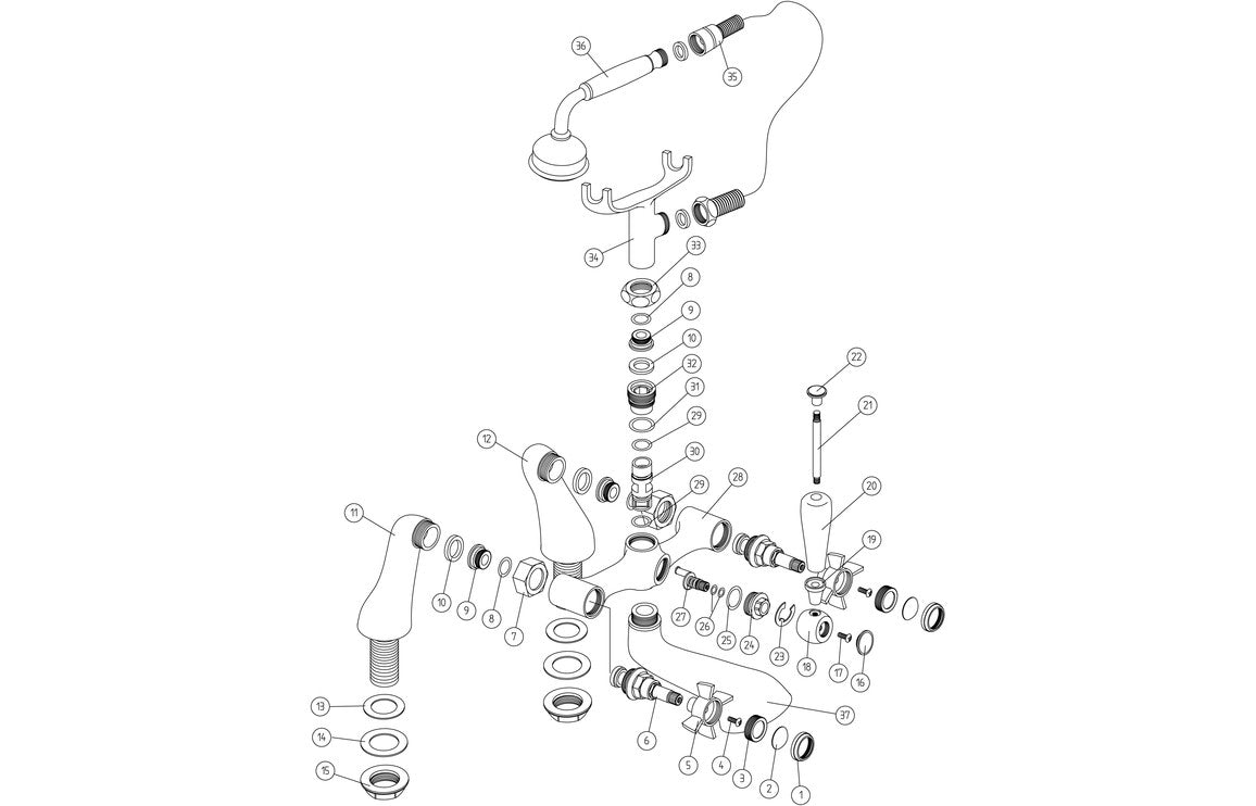 Marlow Bath Shower Mixer - Chrome