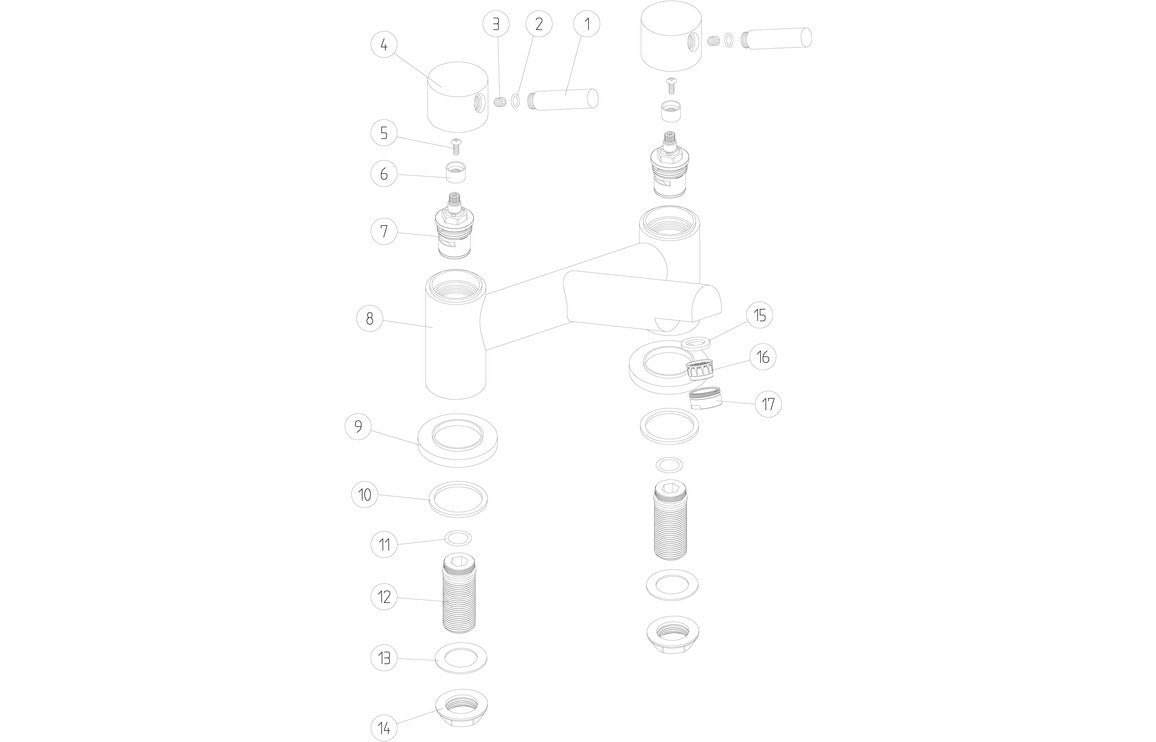 Liscia Bath Filler - Chrome