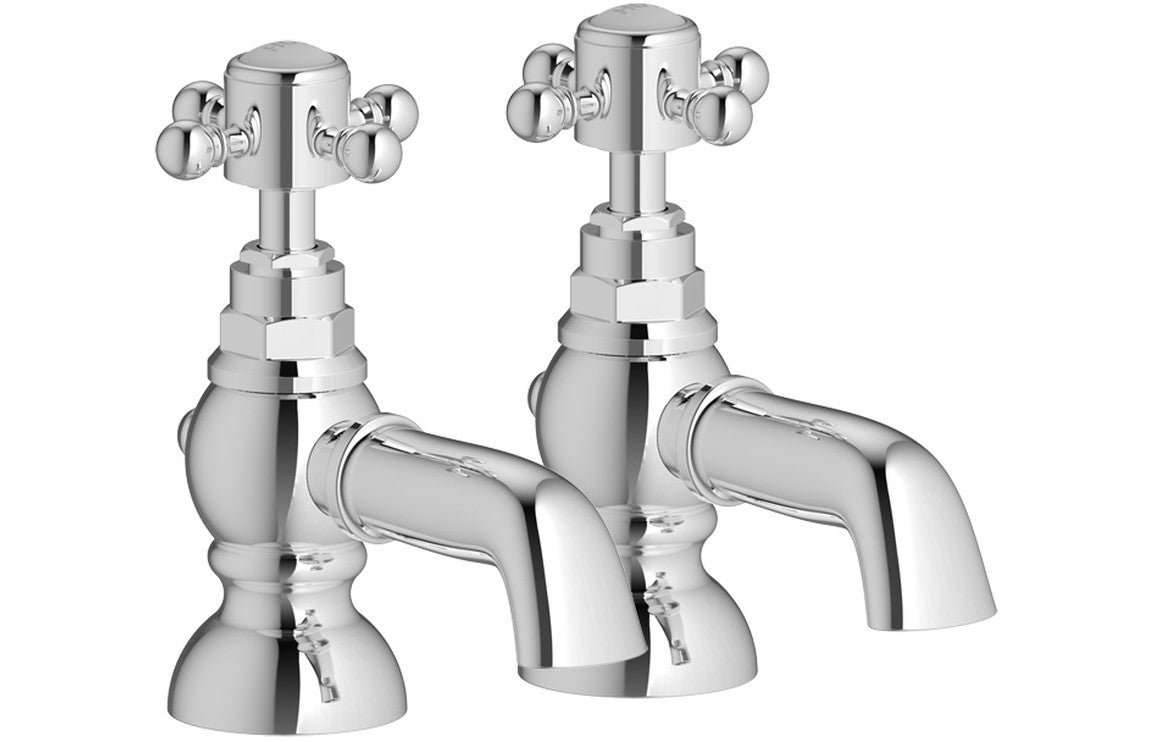 Marlow Bath Pillar Taps - Chrome