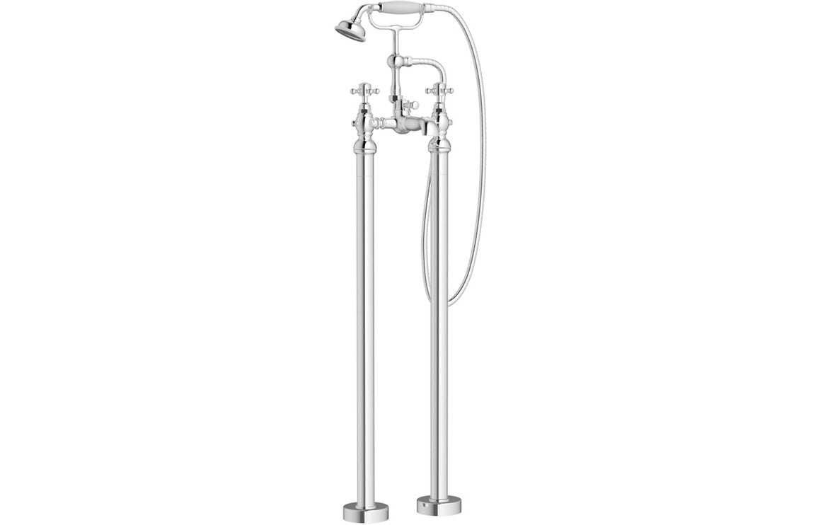 Tolfa Floor Standing Bath/Shower Mixer & Shower Kit - Chrome