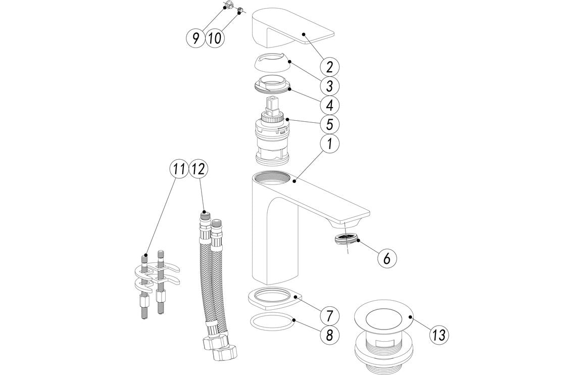 Bella Basin Mixer Matt Black