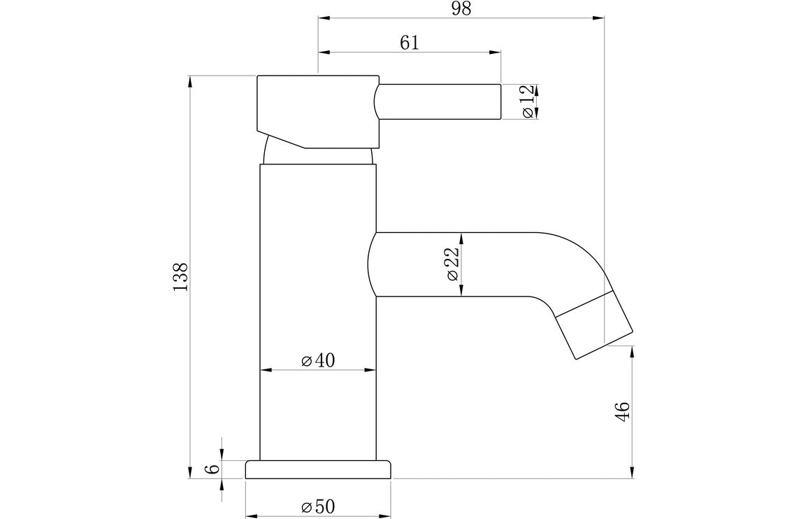 Pescara Cloakroom Basin Mixer & Waste - Chrome