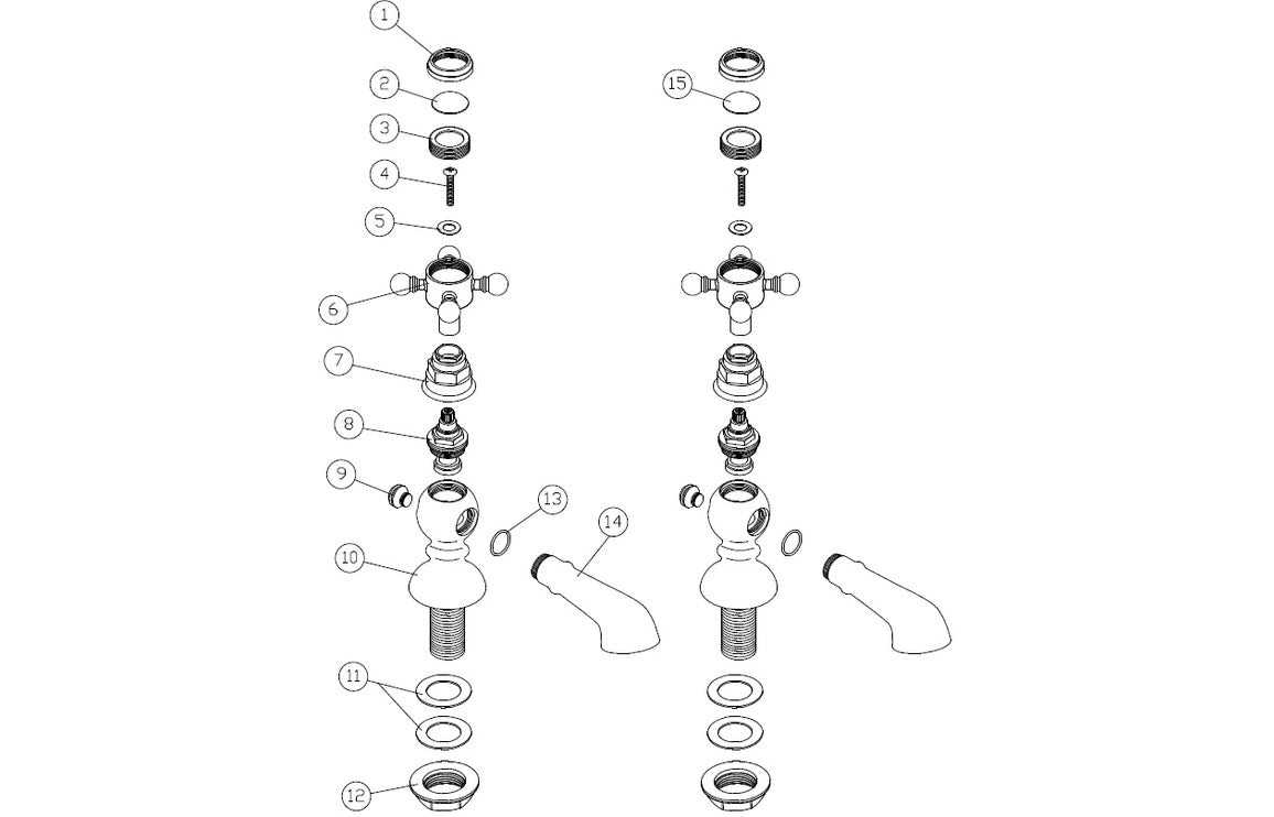 Marlow Basin Pillar Taps - Brushed Brass