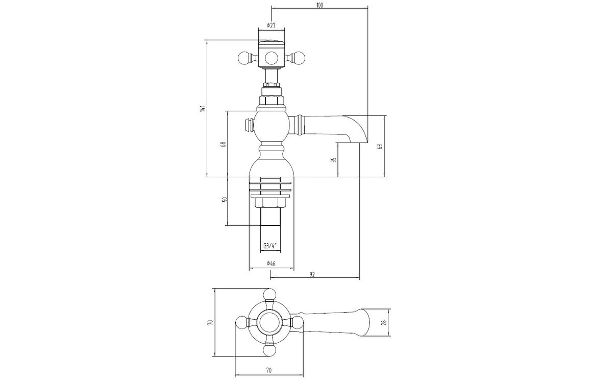 Marlow Basin Pillar Taps - Brushed Brass