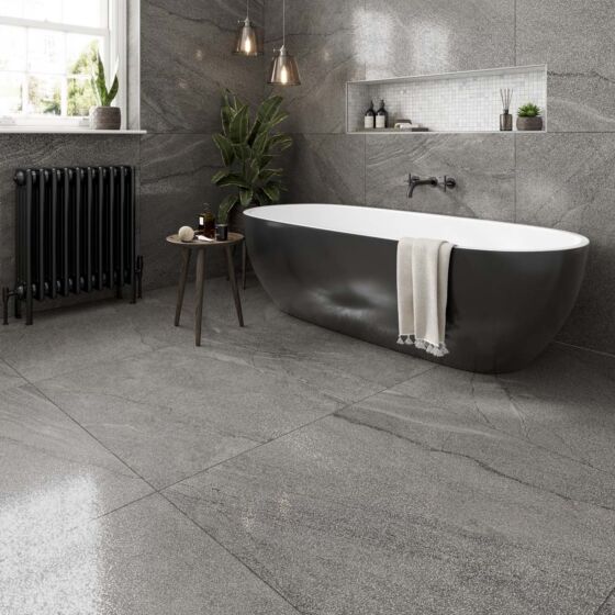 Frontera Silver Semi-Polished Glazed Porcelain Wall and Floor Tile 90x90cm-Verona-P11439