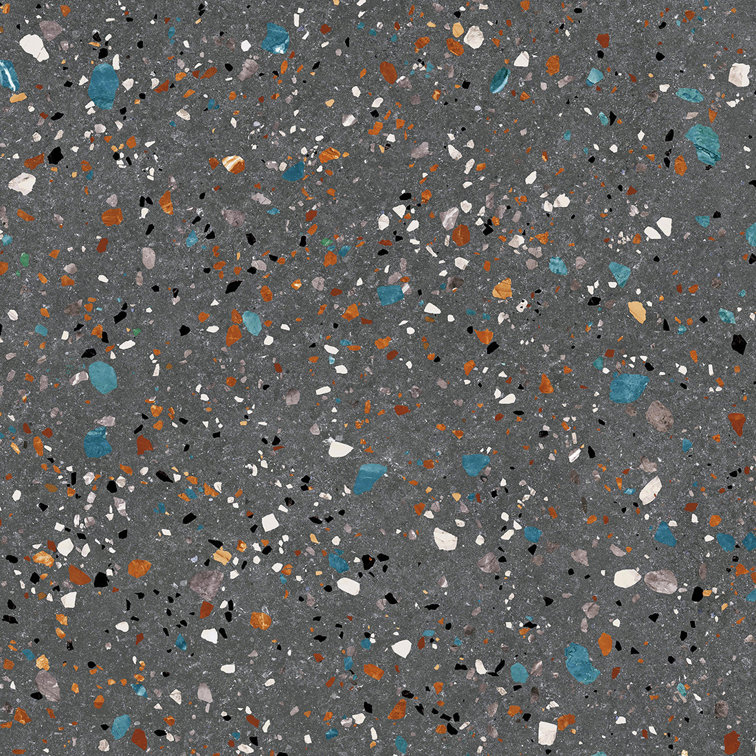 London Terrazzo Charcoal Porcelain Tile 60x60cm