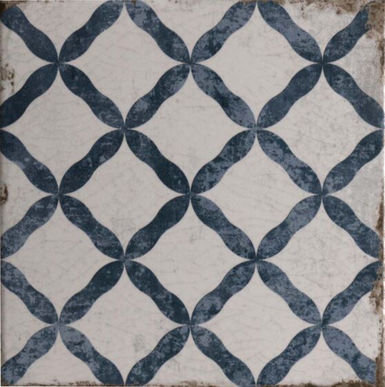 Garcia Antique Blue Matt Glazed Porcelain Wall & Floor Tile 20x20cm-Verona-P12623