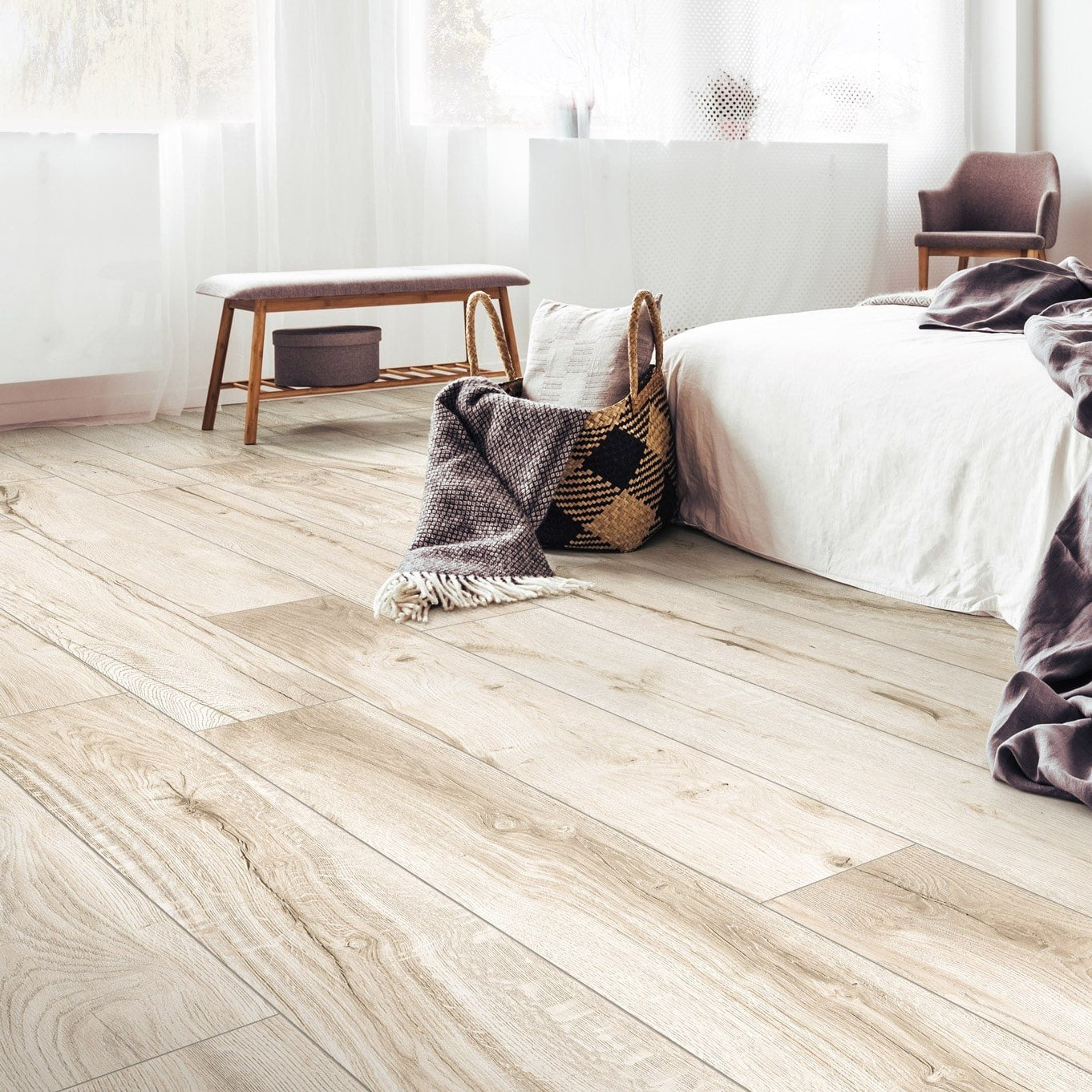 Tavola Ivory Wood Effect Porcelain Floor Tile 24x120cm