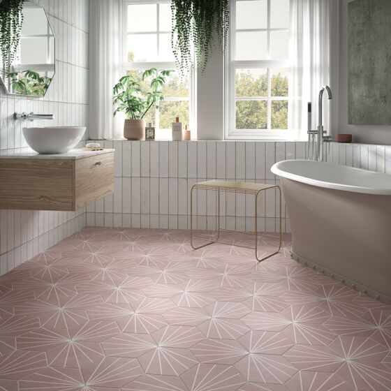 Hope White Gloss Ceramic Wall Tile 7.5x30cm-Verona-P11063