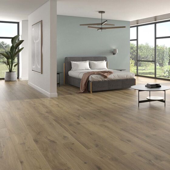 Kinabalu Dark Oak Wood Effect Matt Glazed Porcelain Wall & Floor Tile 20x120cm-Verona-P13606