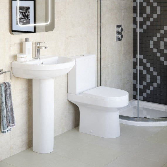 Leigh Close Coupled Open Back WC & Soft Close Seat