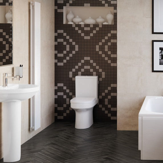 Leigh Close Coupled Open Back WC & Soft Close Seat