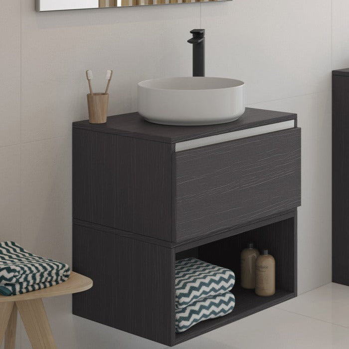 Lennox 355mm Ceramic Round Washbowl & Waste - Matt White