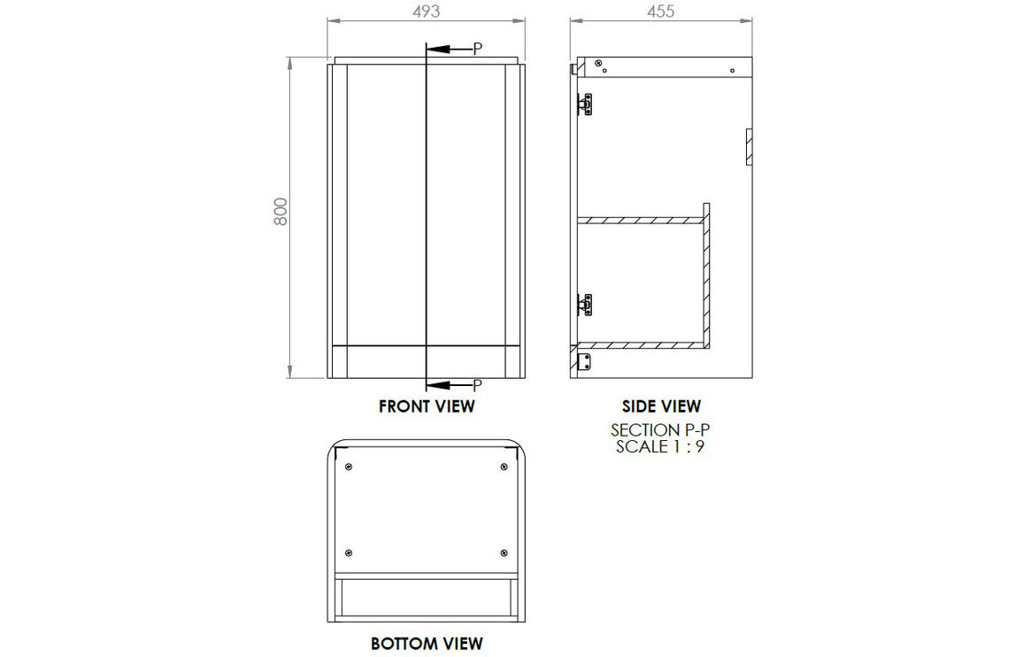 Muscat 500mm 2 Door Floor Standing Cloakroom Basin Unit - Matt Indigo