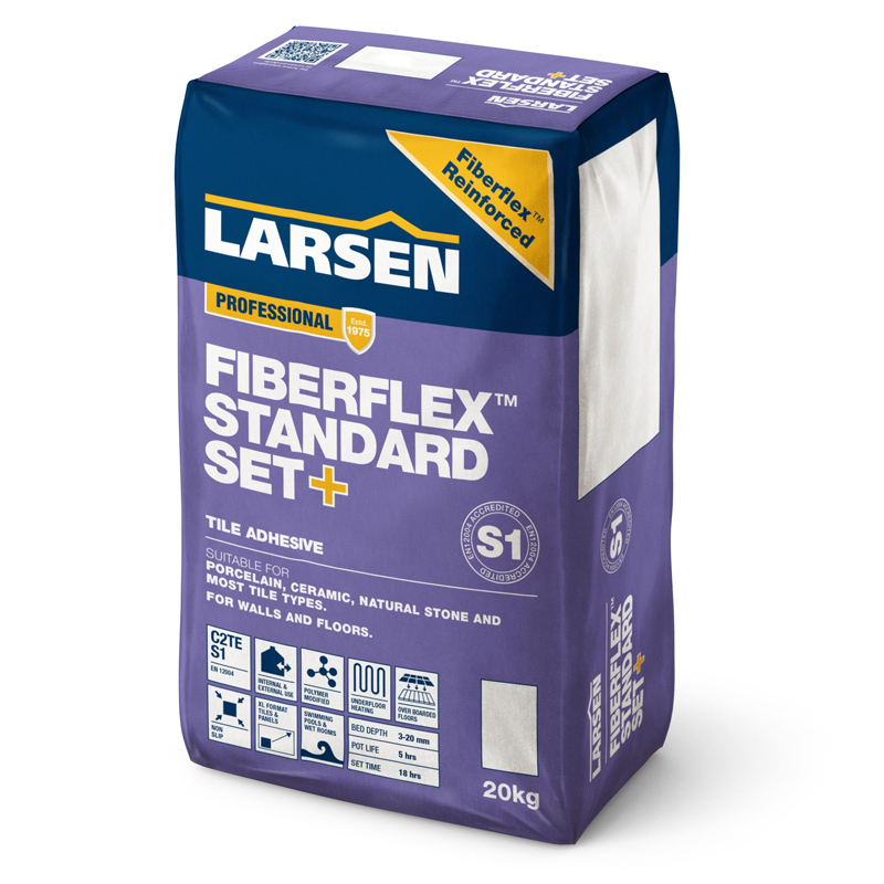 Larsen Standard Set Tile Adhesive Professional Fibreflex S1 20kg White