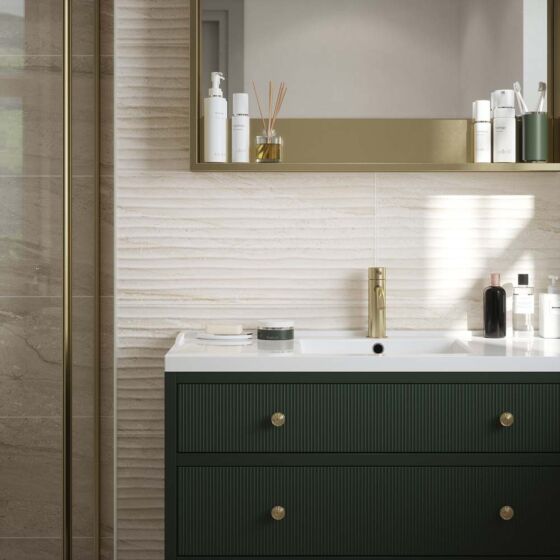 Laurent Beige Decor Matt Ceramic Wall Marble Effect Tile 30x60cm