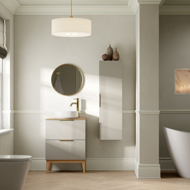 Lines 815mm Floor Standing 2 Drawer Basin Unit & Basin