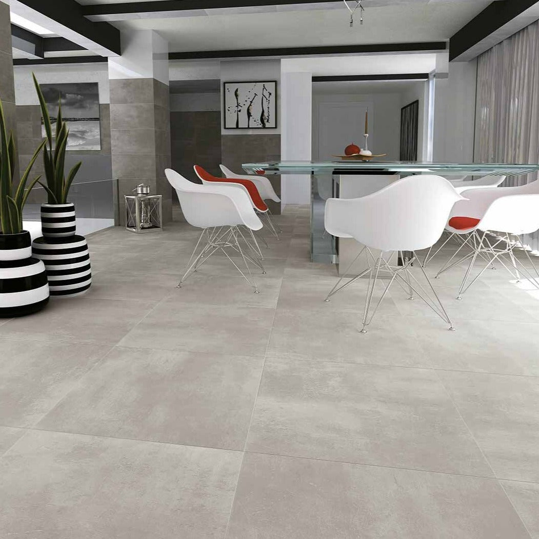 Loft Ash XL Concrete Effect Porcelain Tile 80x80cm-Verona-P12838