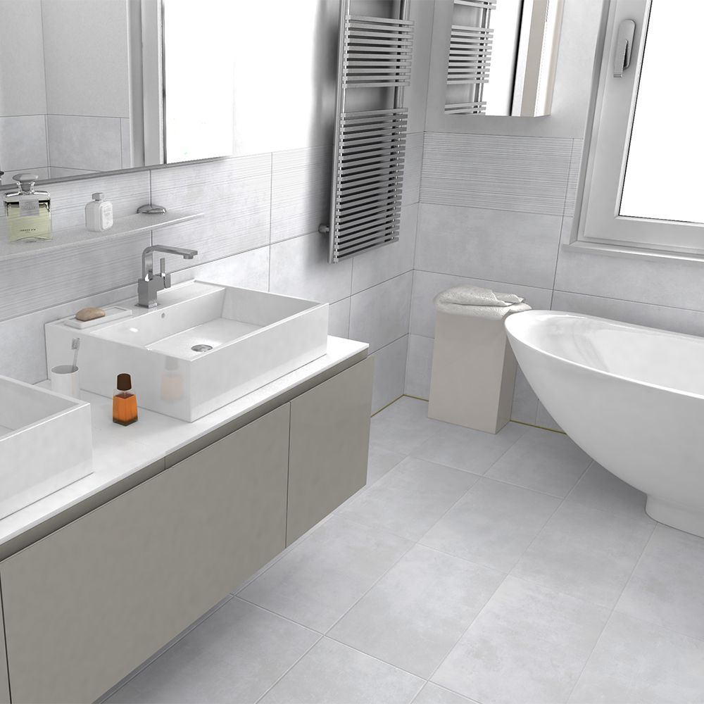 Loft White Porcelain Tile 30x60cm-Verona-P11044