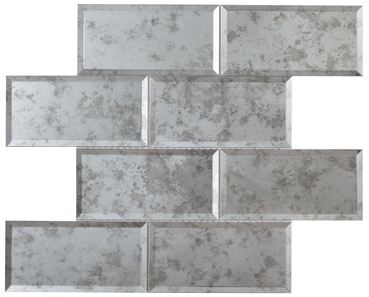Lumiere Bevel Antique Mirror Brick Mosaic 75x150mm-Verona-G30239