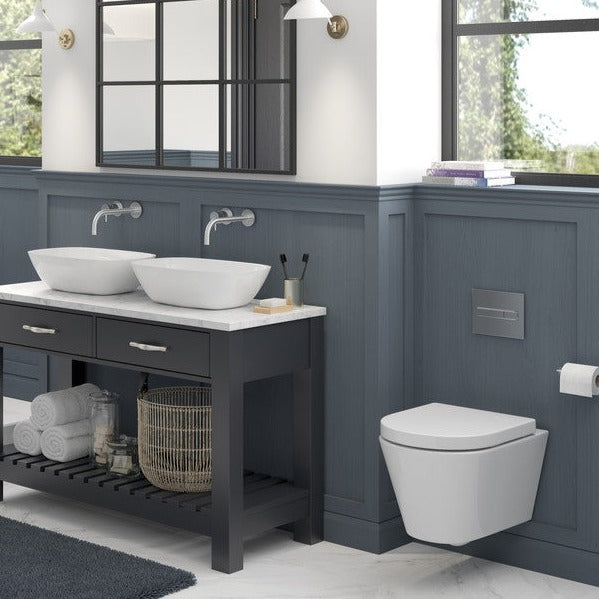 Colleen Rimless Close Coupled Open Back WC & Soft Close Seat