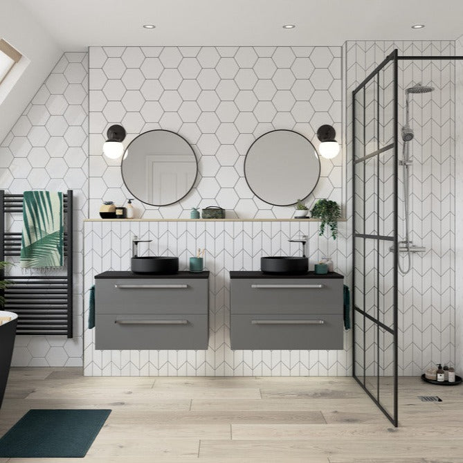 Lennox 355mm Ceramic Round Washbowl & Waste - Matt White