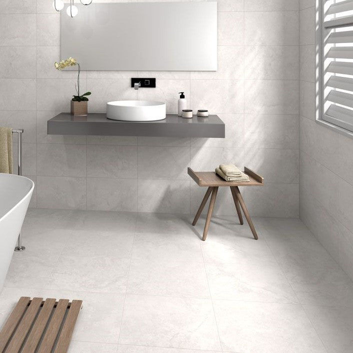 Himalaya White Porcelain Floor Tile 45x45cm