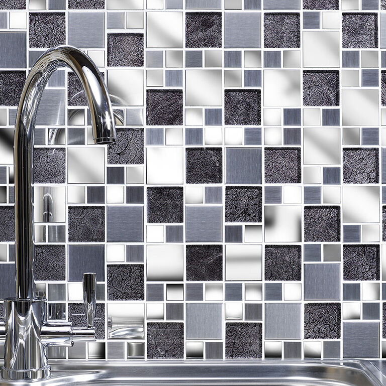 Moonlight Glass/Metal Mix Modular Mosaic-Verona-G30097