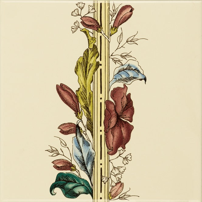 Original Style Artworks Flower and Foliage Border on County White (Flower Right)