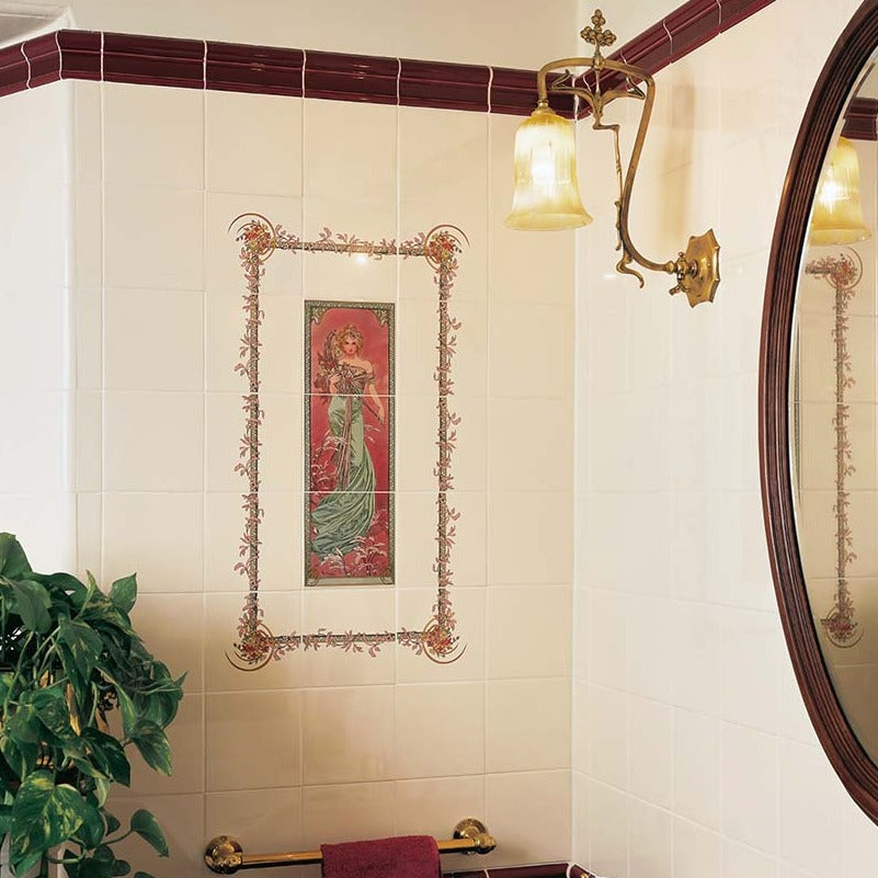 Original Style Artworks Alphonse Mucha Spring 3-Tile Panel