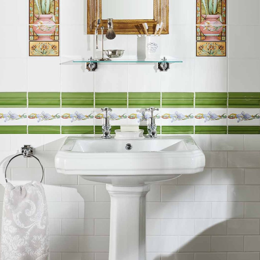 Original Style Artworks Blue Iris 5-Tile Set On Brilliant White