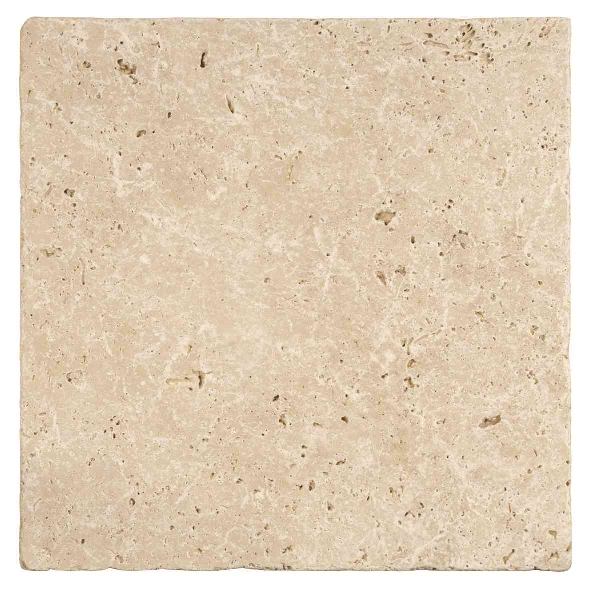Original Style Earthworks Levantine Ivory Unfilled & Tumbled Travertine Tile 20x20cm