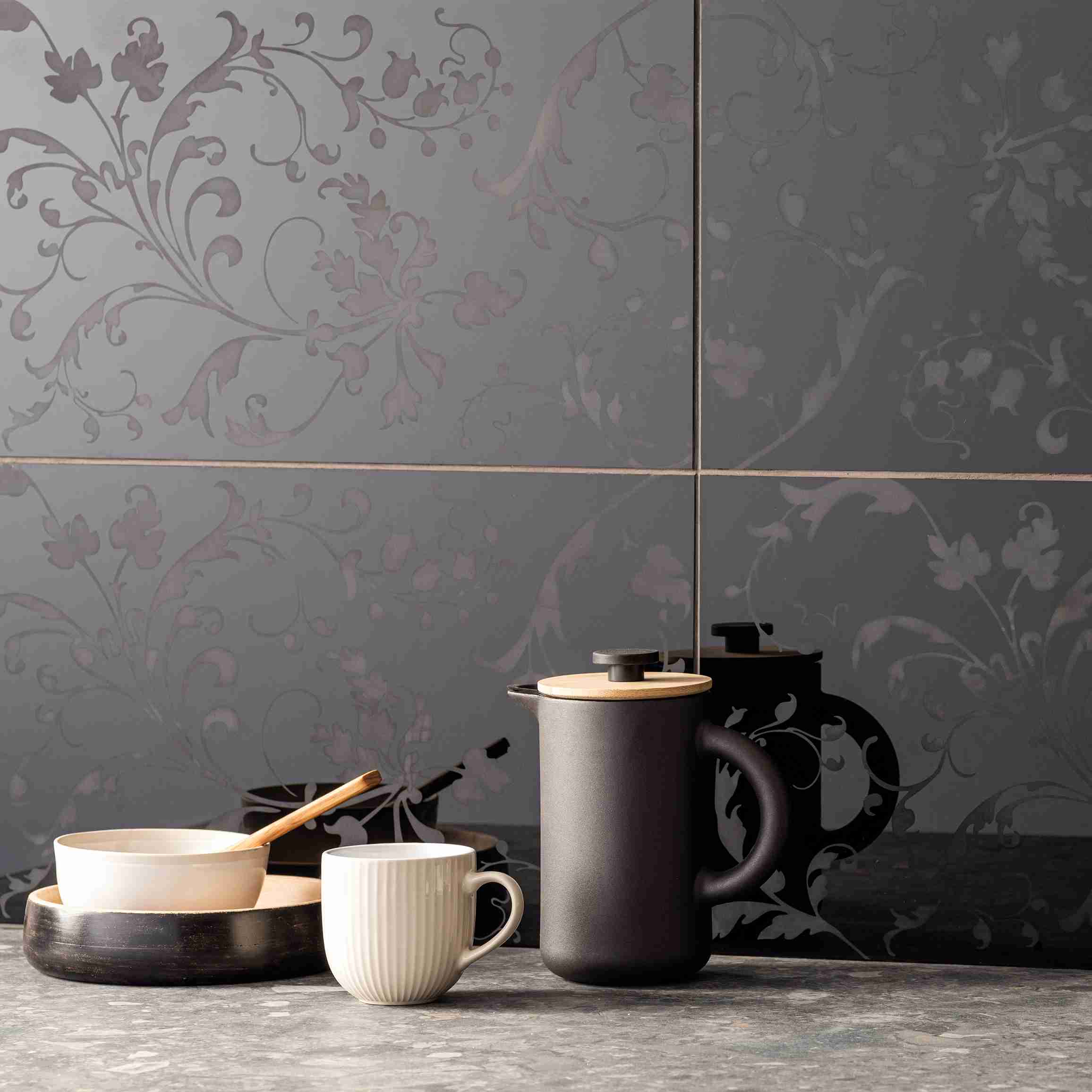 Оriginal Style Glassworks Beauville Black Positive Decorative Effects Glass Tile 30x60cm