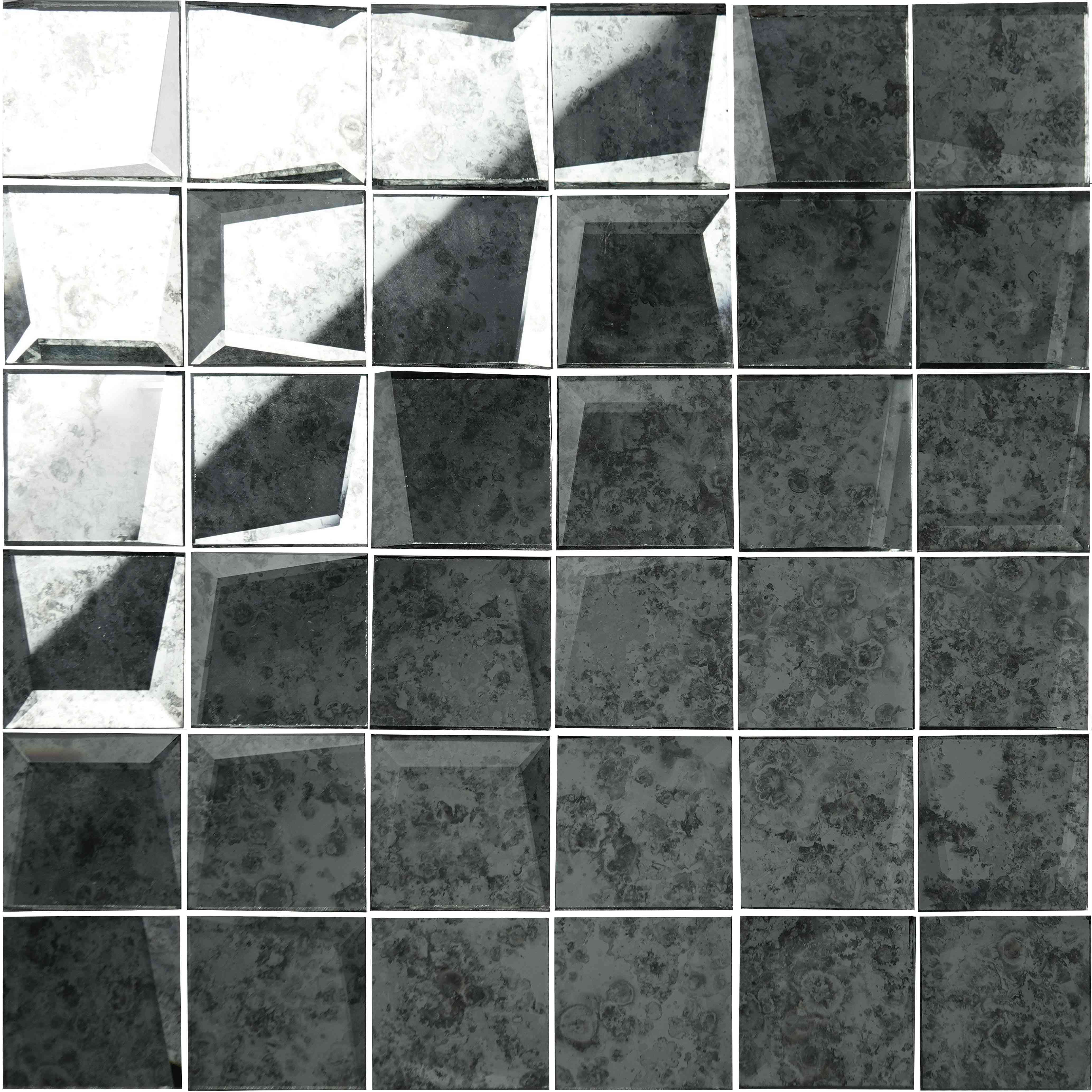 Оriginal Style Glassworks Facet Mosaic Antique Mirror Grey Tile 30x30cm