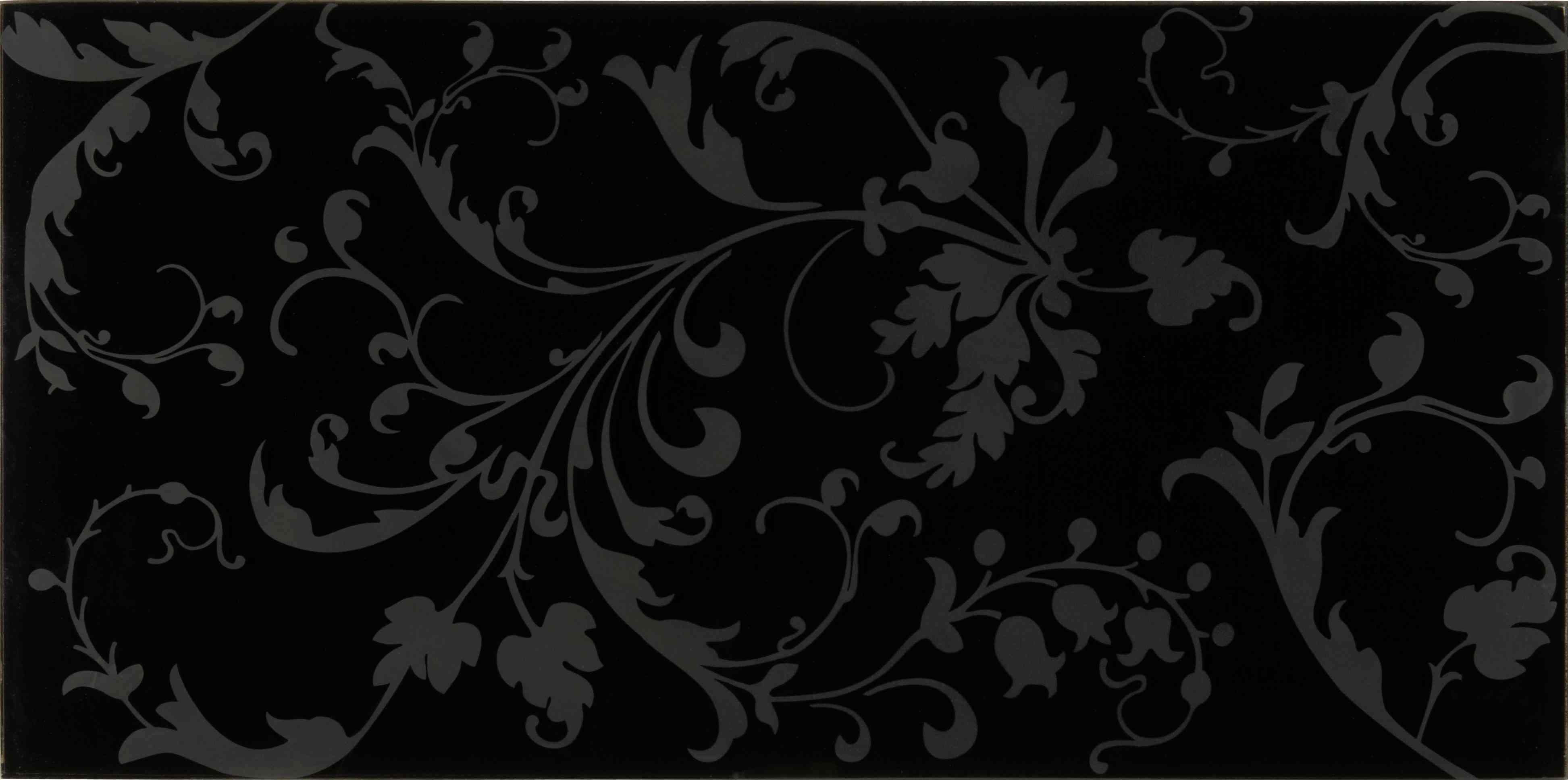 Оriginal Style Glassworks Beauville Black Positive Decorative Effects Glass Tile 30x60cm