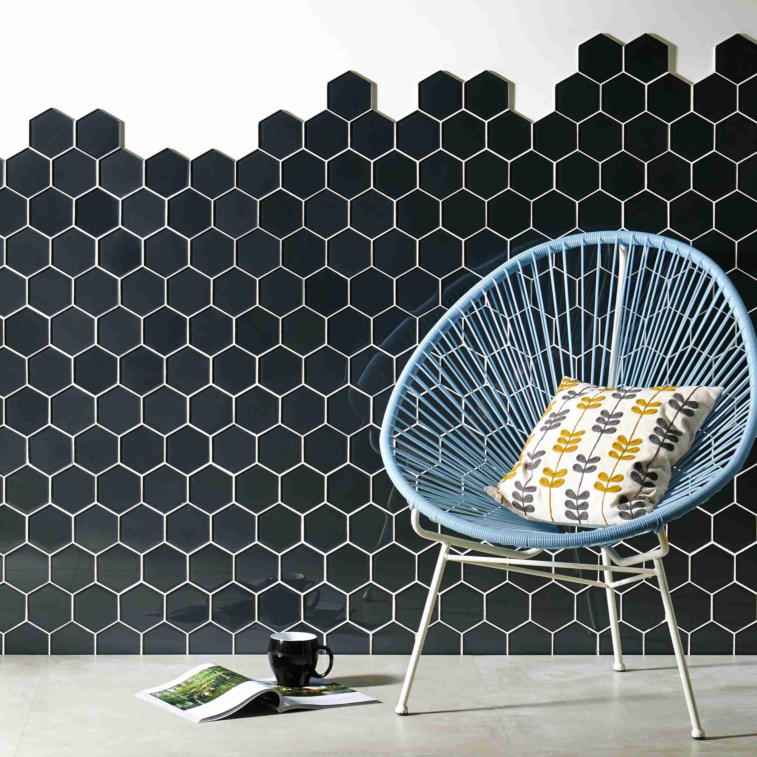 Original Style Glassworks Hera Metallic Hexagon Mosaic Tile 30x30cm