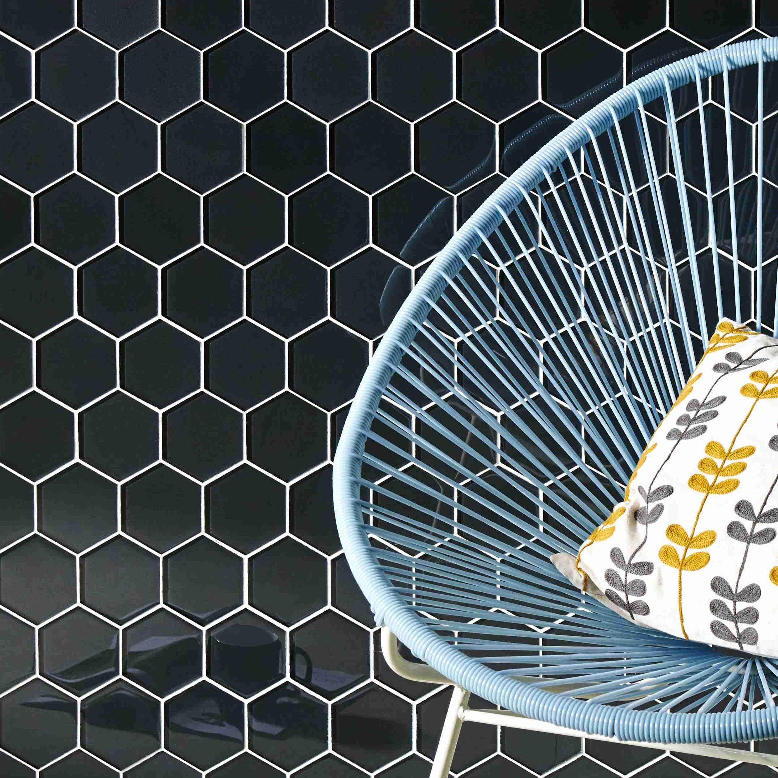 Original Style Glassworks Hera Metallic Hexagon Mosaic Tile 30x30cm