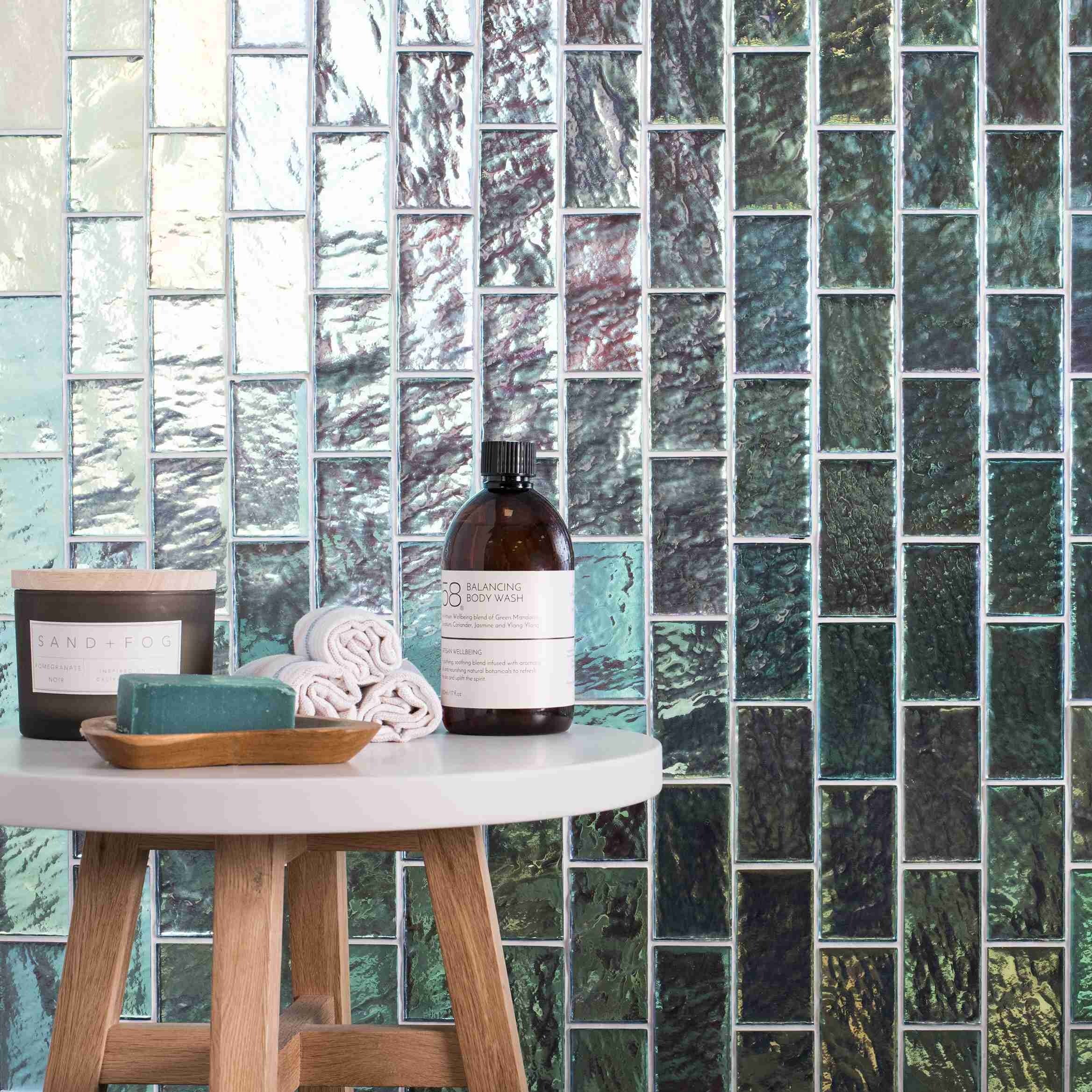 Original Style Glassworks Silver Gloss Mosaic Radiance Tile 30x30cm