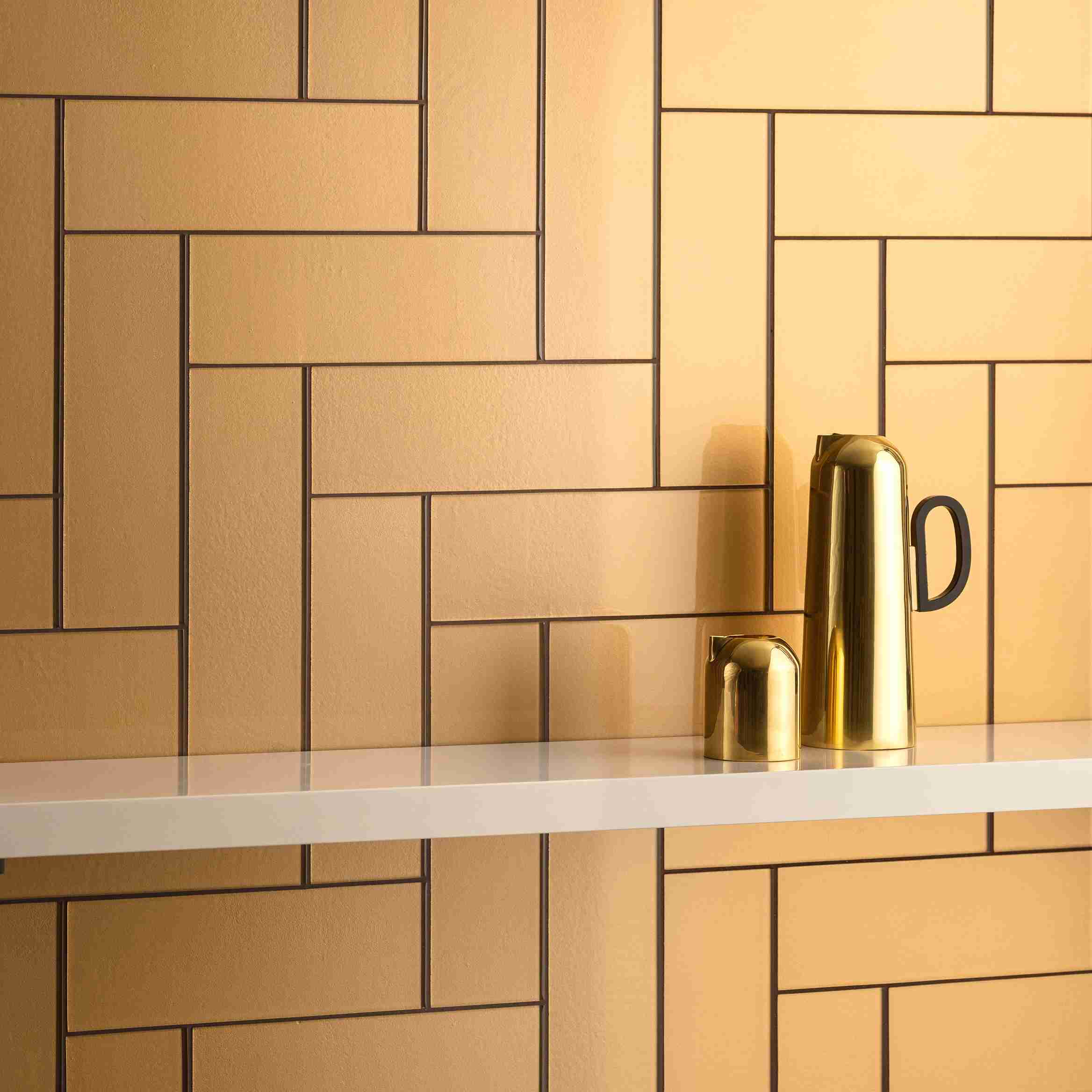 Original Style Glassworks Titania Metallica Brick Tile 10x30cm