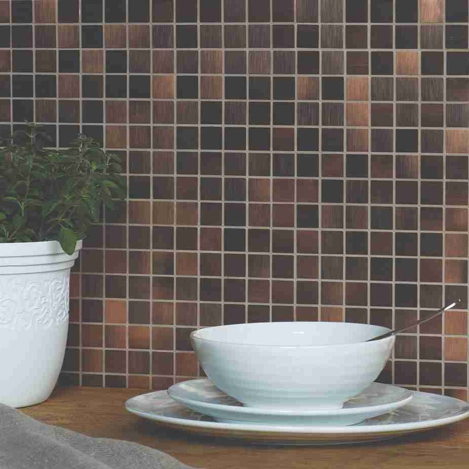 Original Style Mosaics Aurelio Copper Mosaic Tile 31x31cm