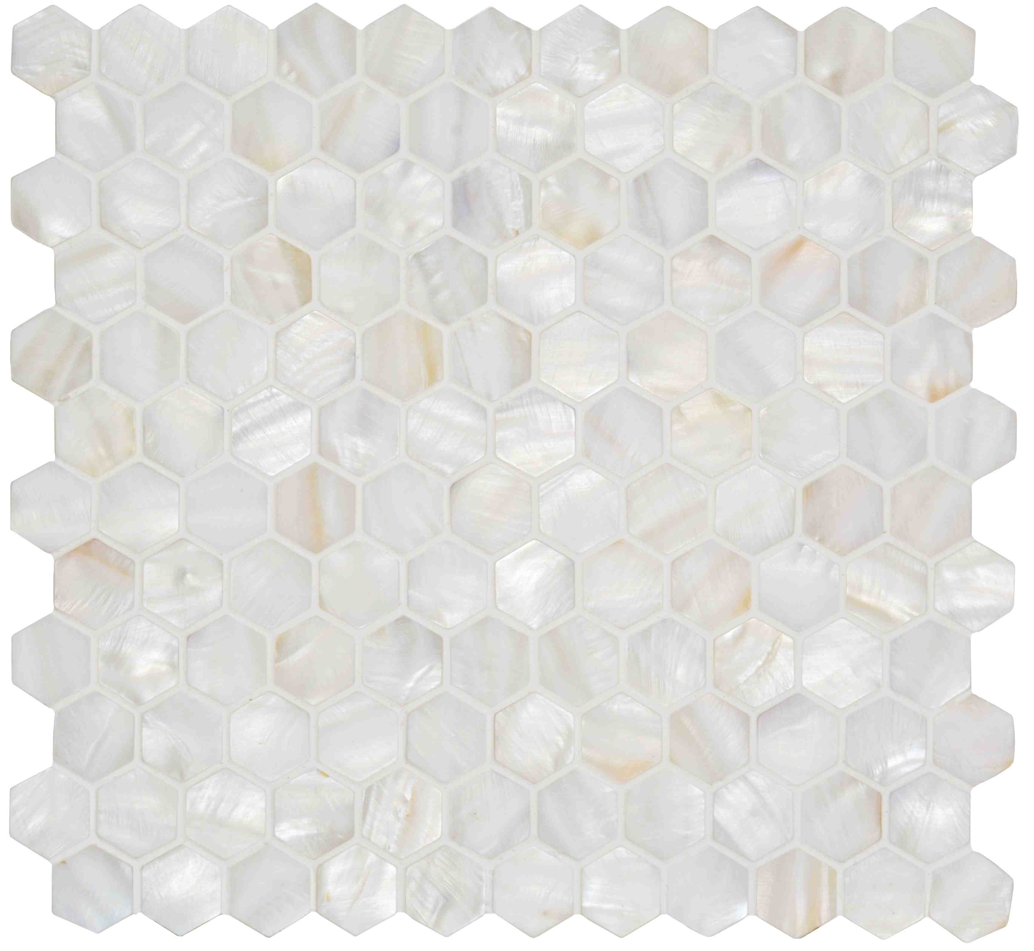 Original Style Mosaics White Pearl Hexagon Shell Mosaic Tile 29x30cm