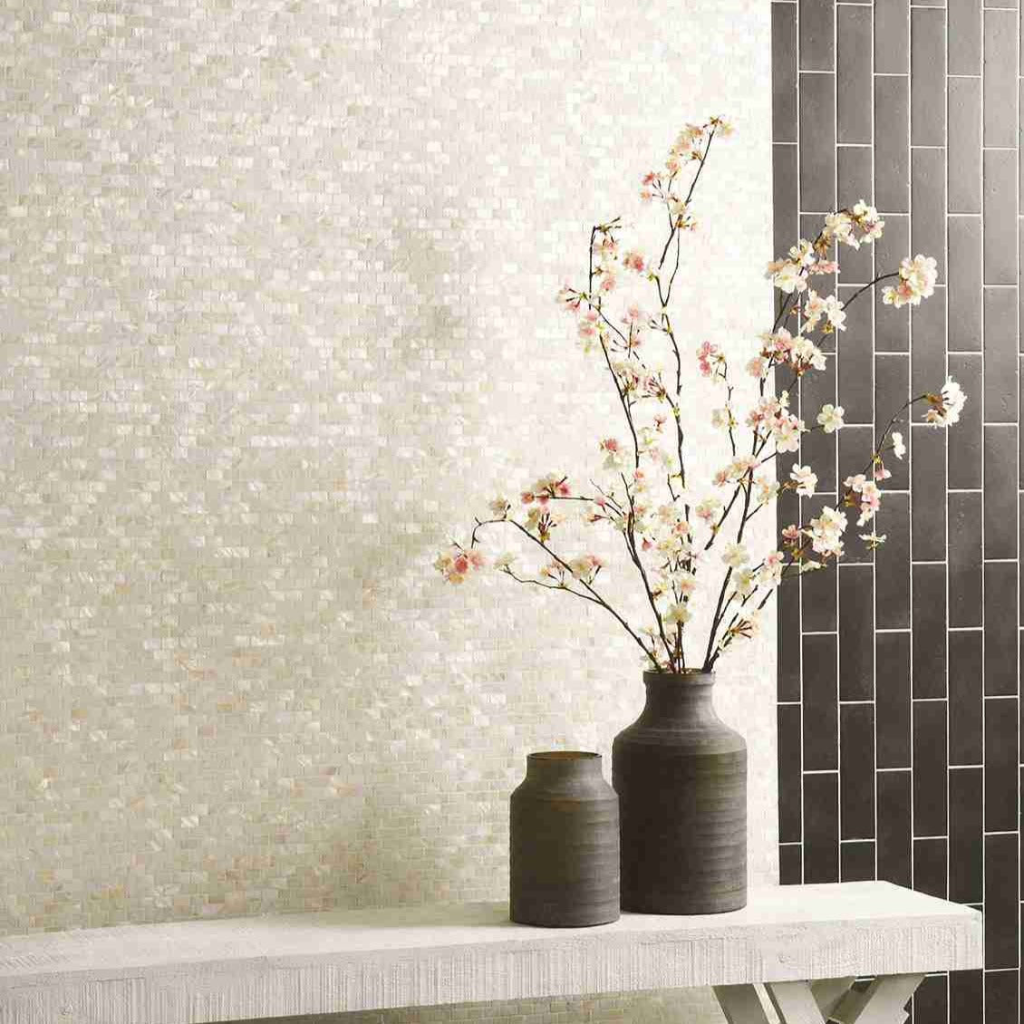Original Style Mosaics Pearl Brickbond Shell Mosaic Tile 32x31cm