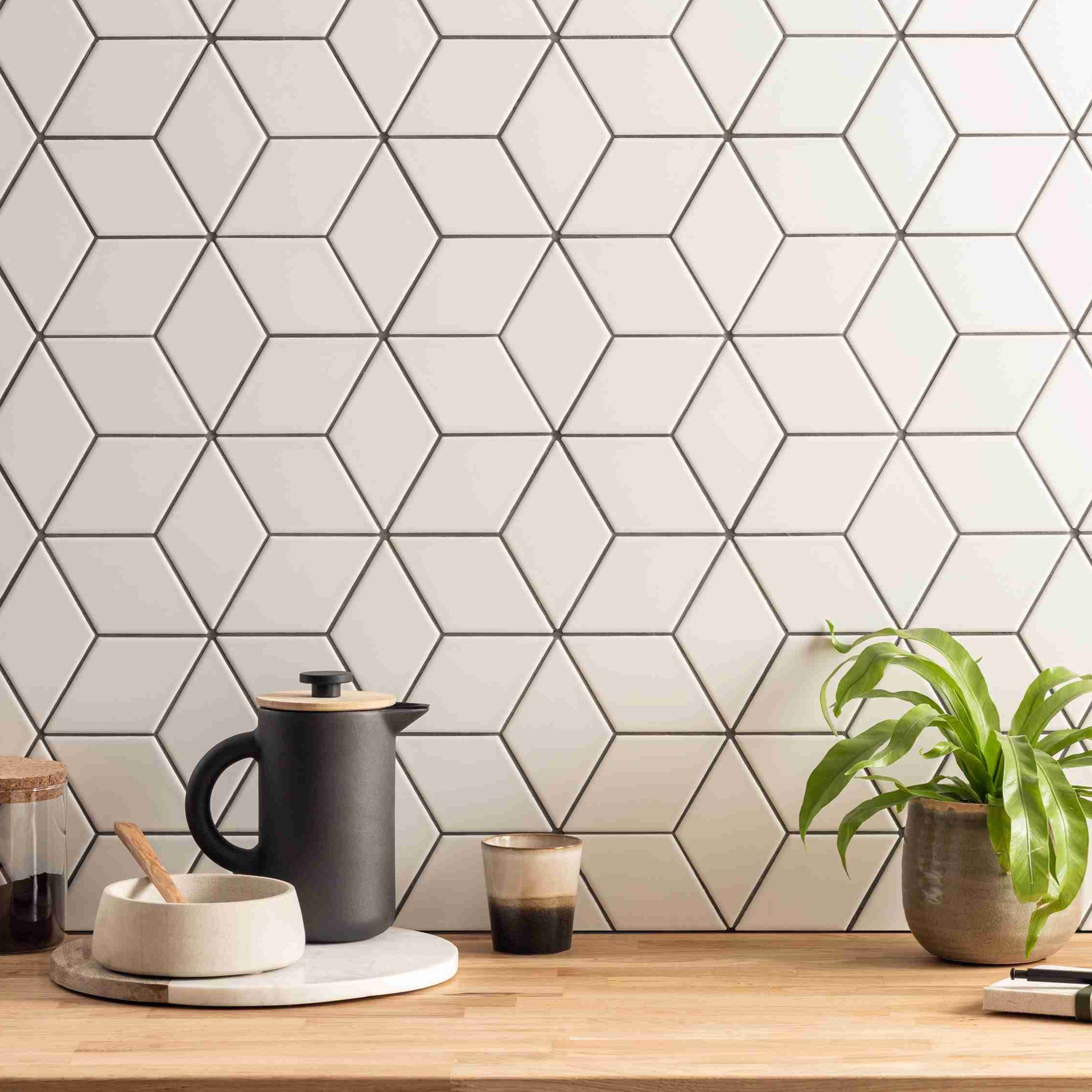 Original Style Mosaics Rhombus Matt Large Mosaic Tile 30x30cm