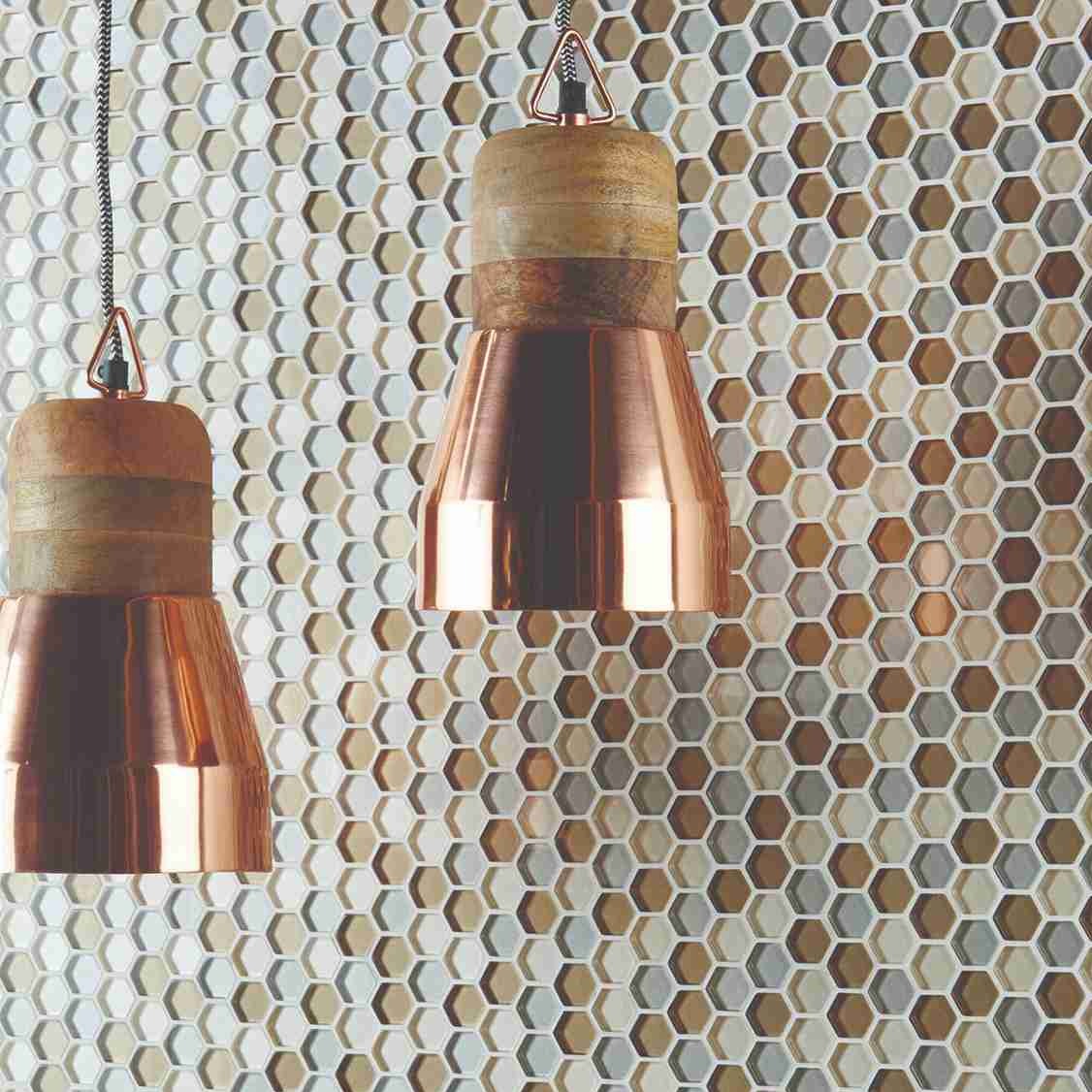 Original Style Mosaics Selene Mini Hexagon Mixed Mosaic Tile 28x30cm