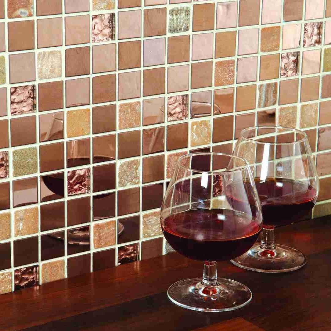 Original Style Mosaics Zamo Earth And Fire Mixed Mosaic Tile 30x30cm