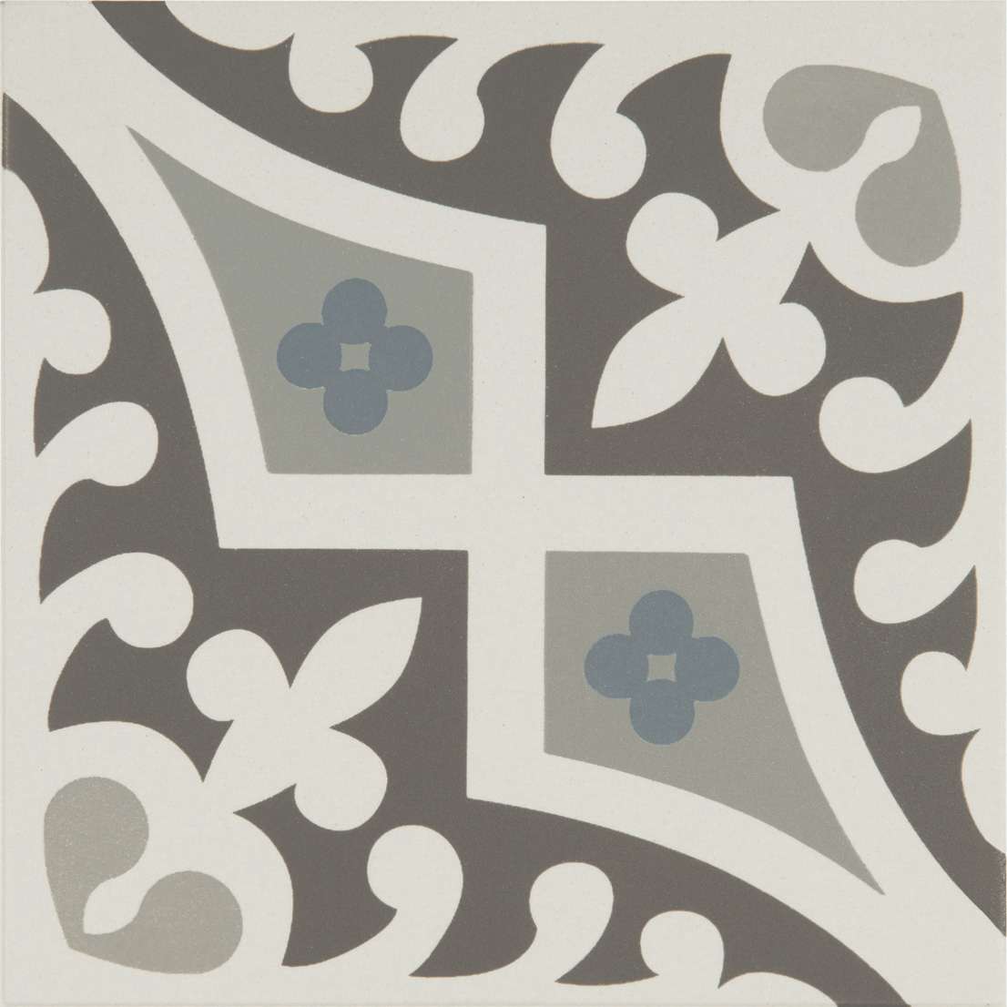 Original Style Odyssey Primo Romanesque Light Blue, Light Grey and Dark Grey on Dover White 15x15cm